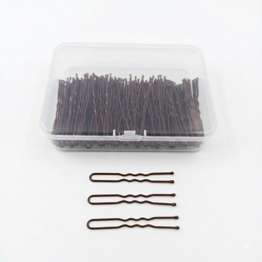 Loose bronze U-shaped hair pins
