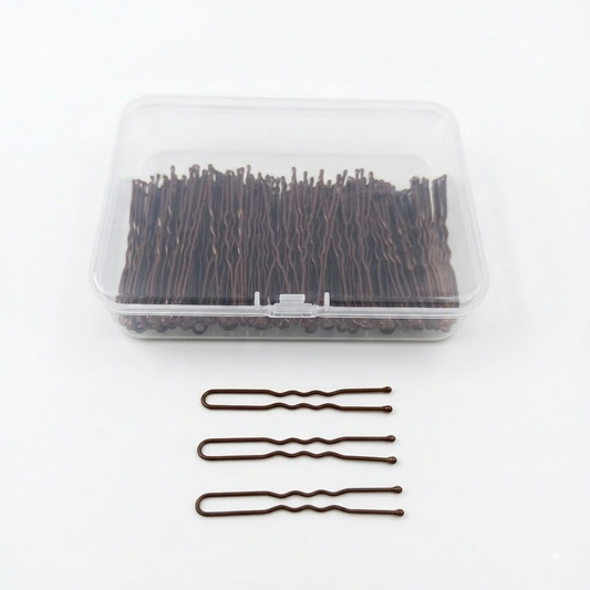 Loose bronze U-shaped hair pins
