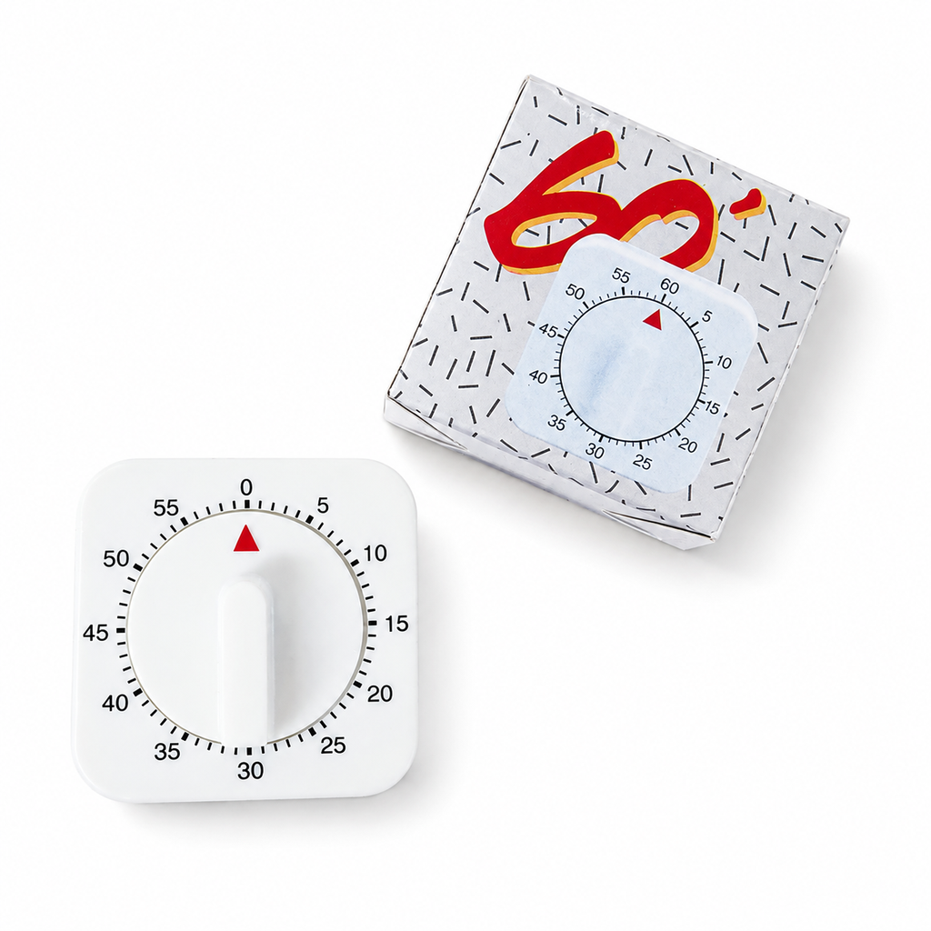 Back view of mechanical dial timer