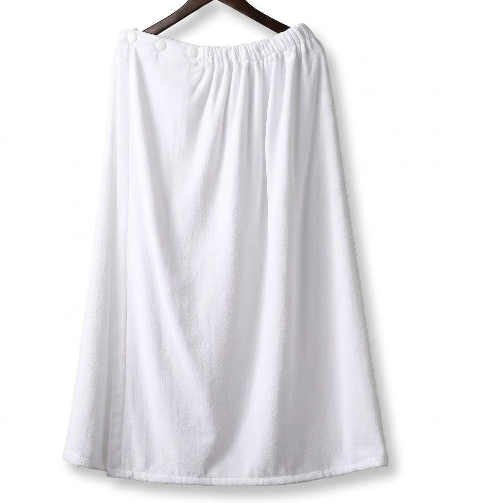White terrycloth spa body wrap