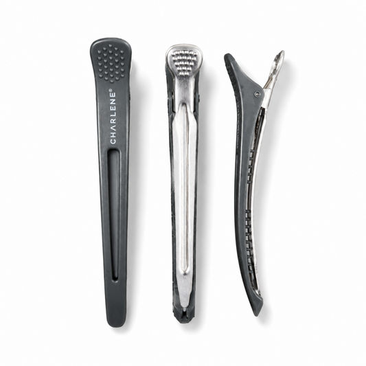 Charlene rubberized grip clip jaw detail