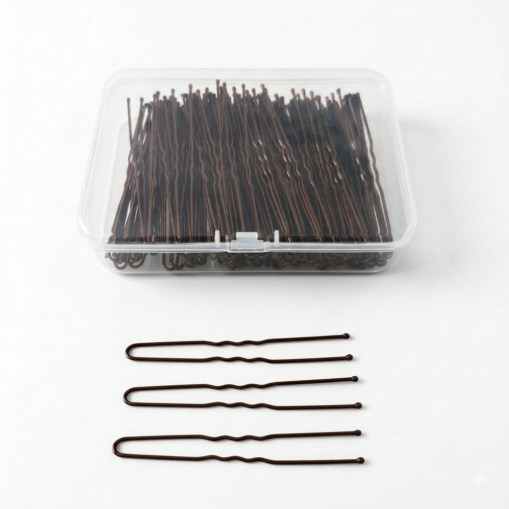 Loose long bronze hair pins