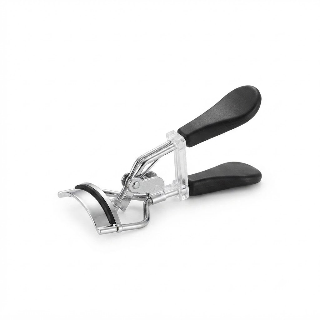 Eyelash curler shown open