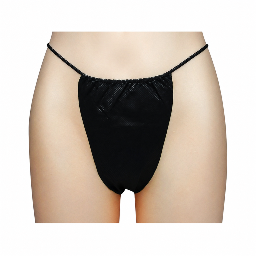 Single disposable black brief