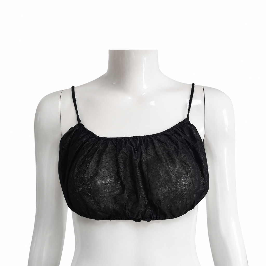 Disposable black backless bras 100 pack