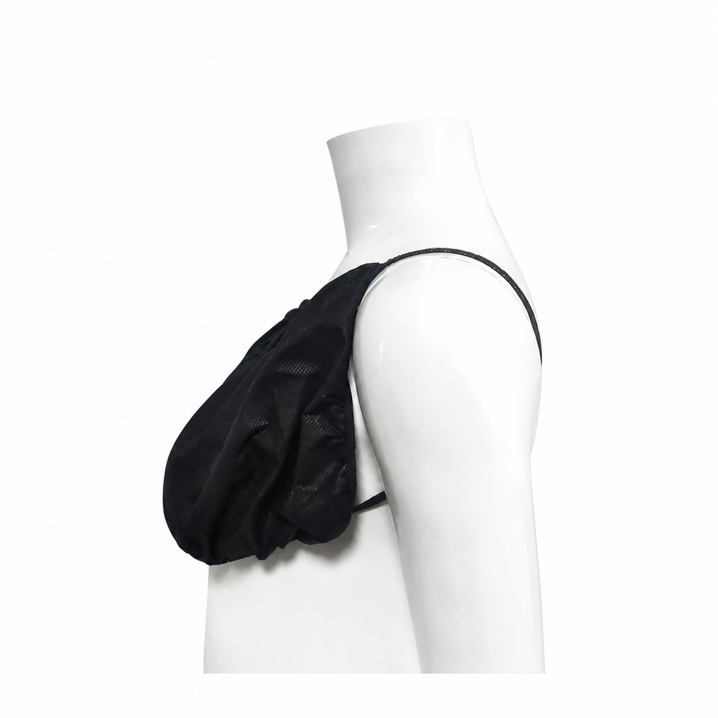 Backless bra showing tie closure