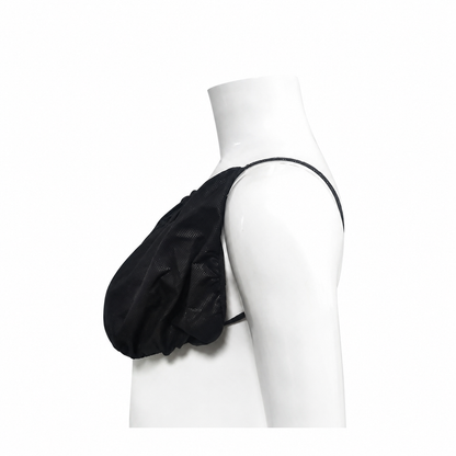 Backless bra showing tie closure