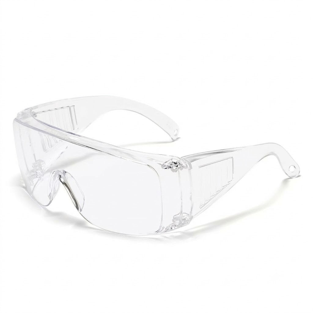 Clear safety glasses for chemical service