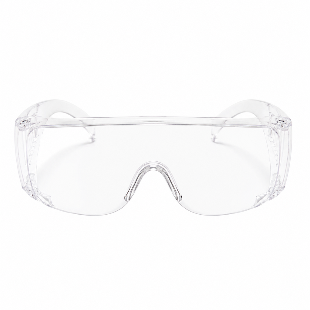 Safety glasses shown from the side