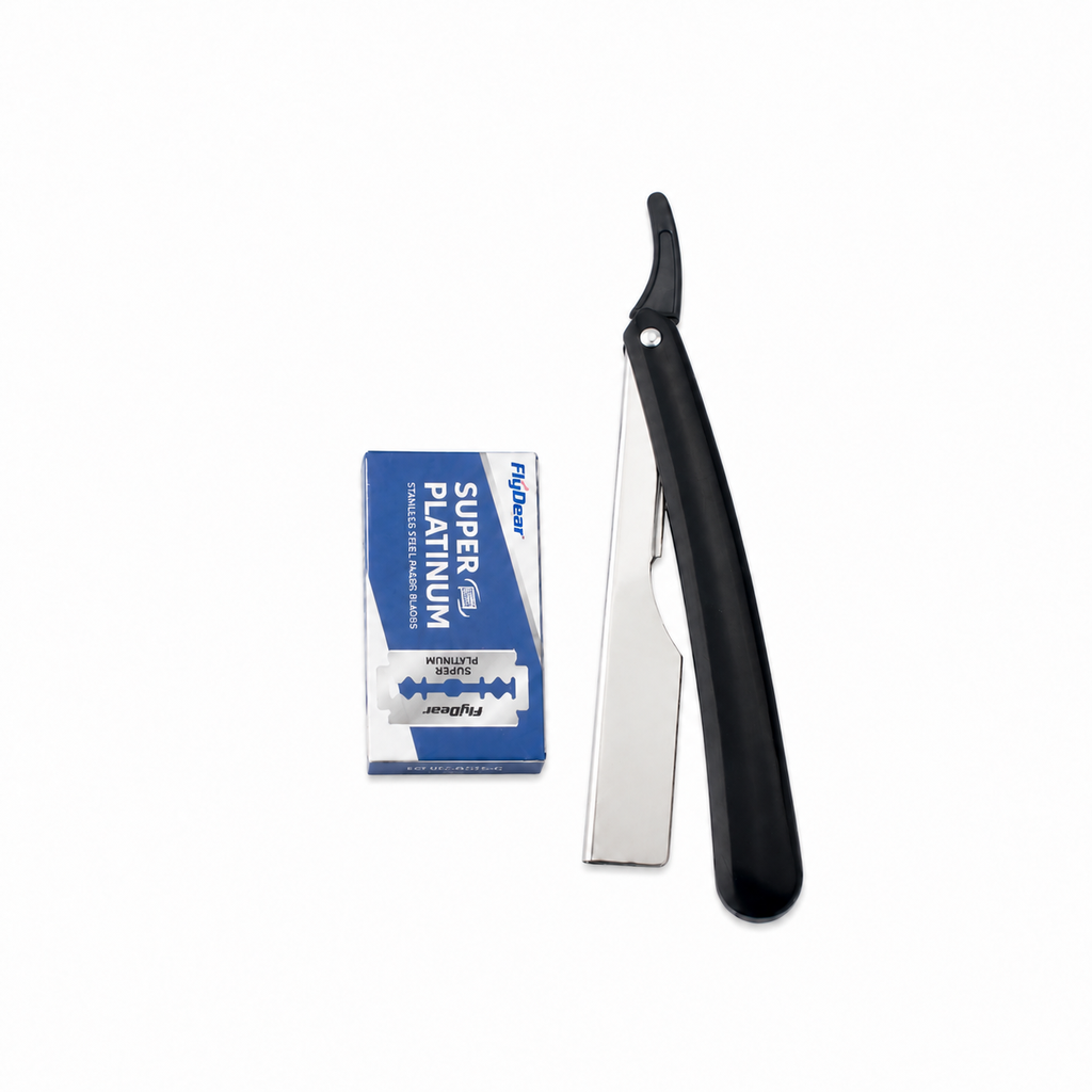 Straight styling razor with 10 blades