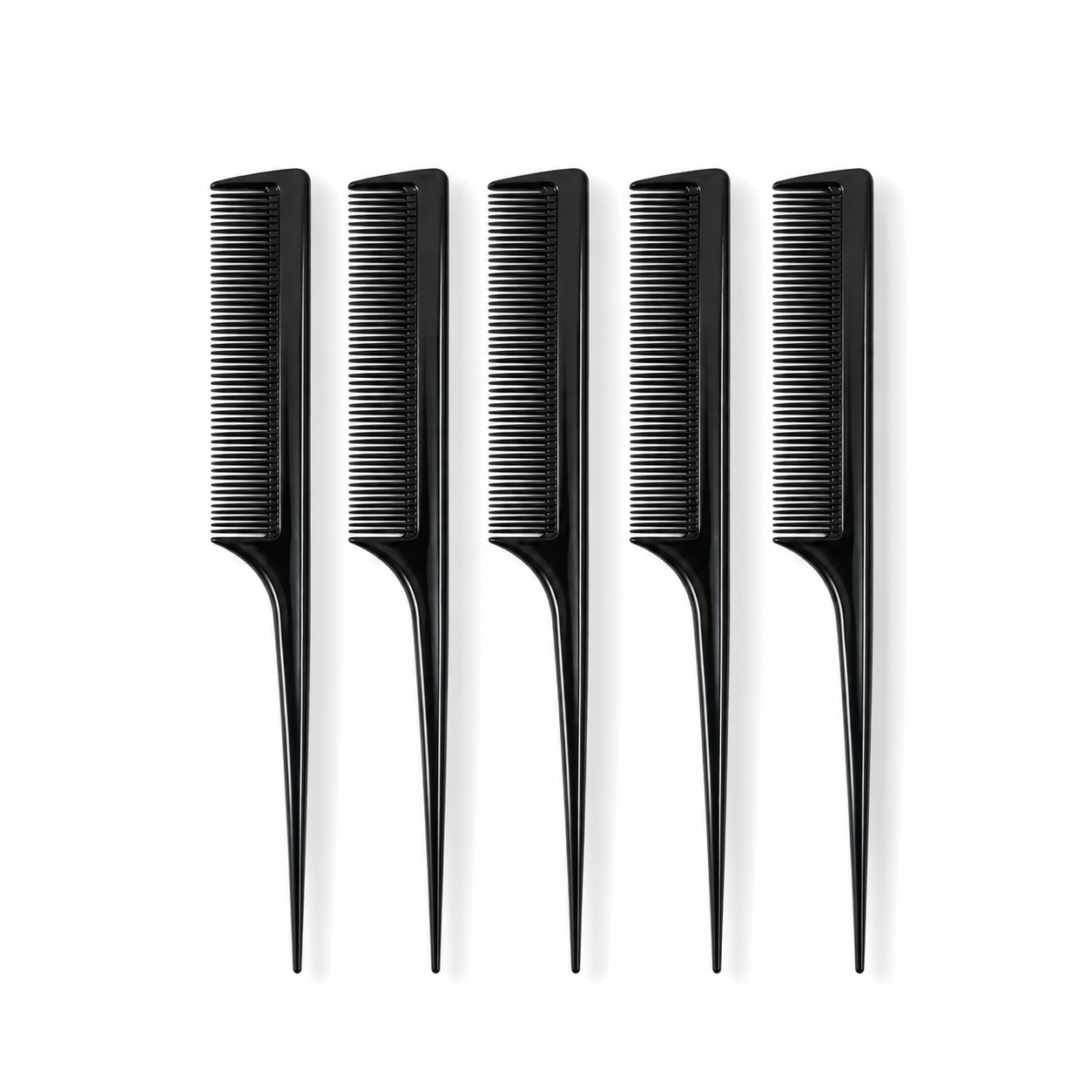 Charlene rat tail comb 8.5 inch, single comb detail