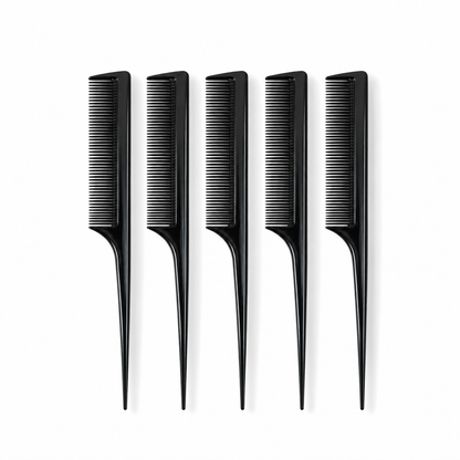 Charlene rat tail comb 8.5 inch, single comb detail