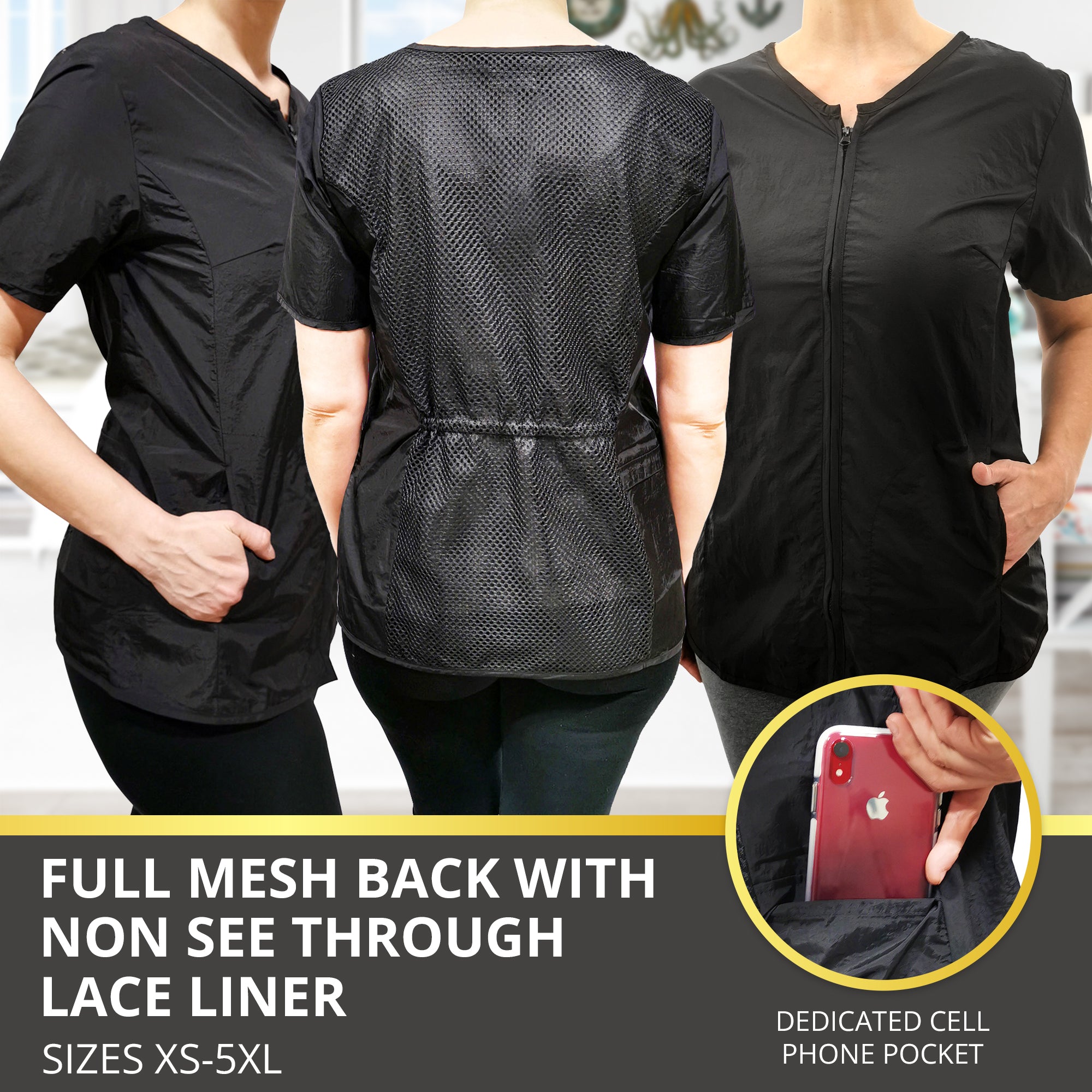 Mesh back grooming outlet smocks