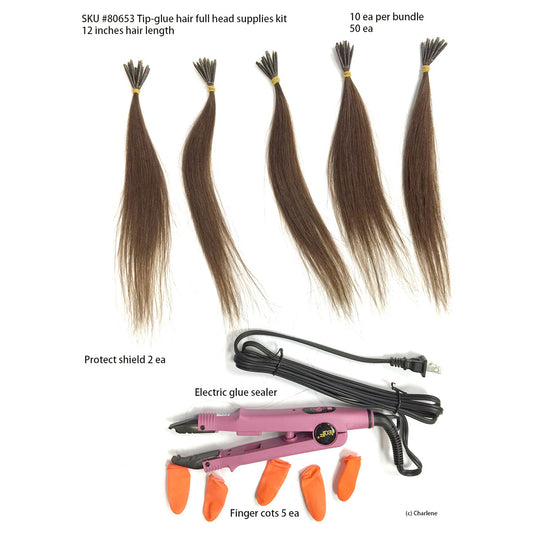 Tip-Glue Hair Full Head Training Kit (#80653)